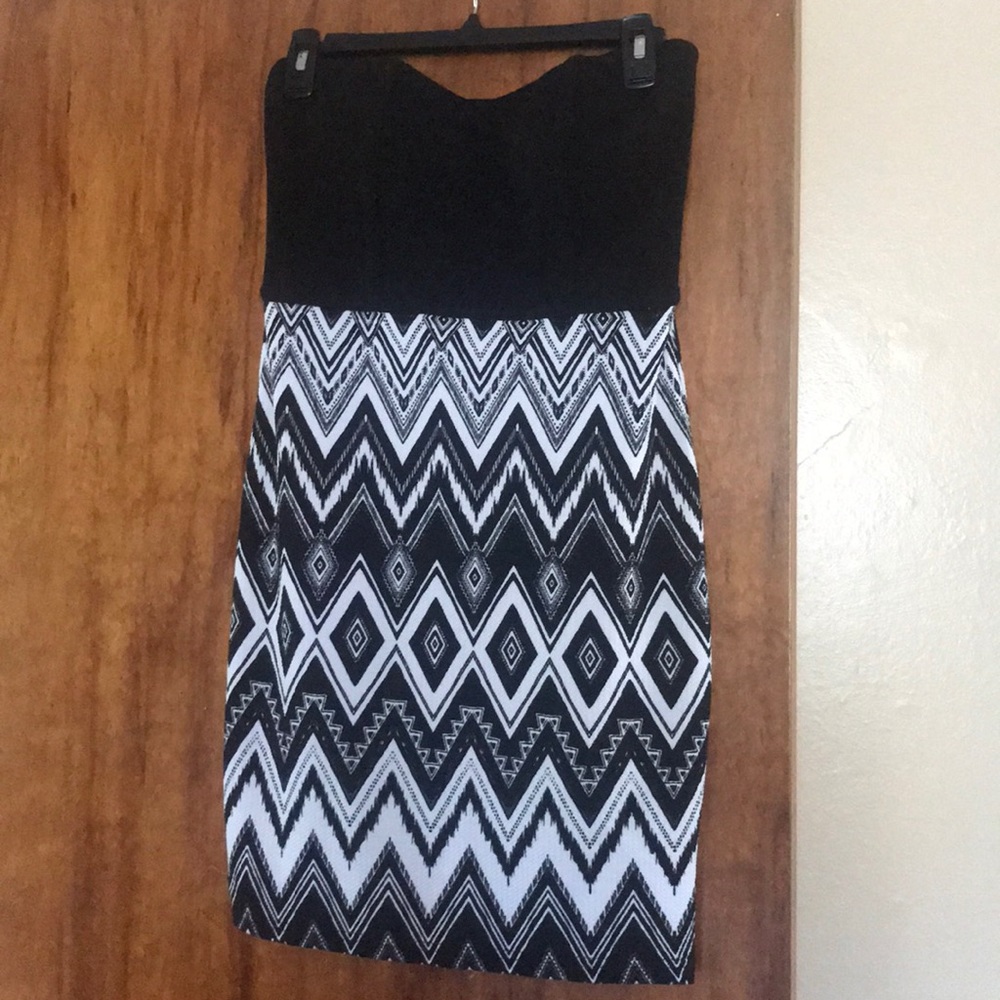 White & black dress